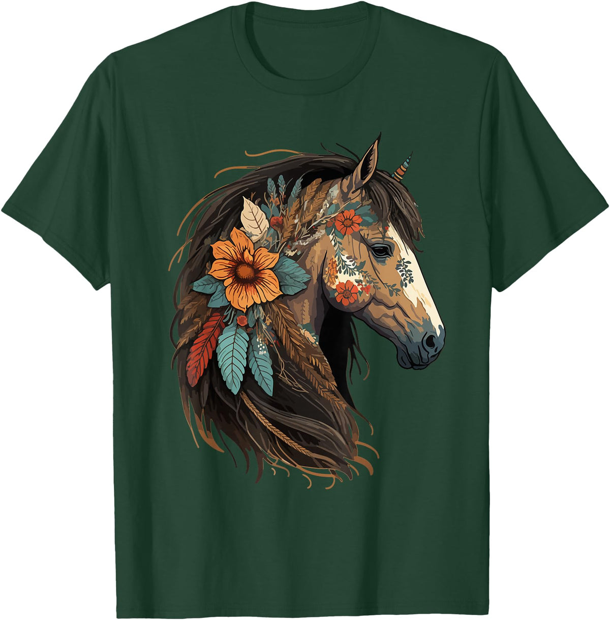 Just a girl who loves horses Co. Equestrian Horse Lover Western Cowgirl Horseback Riding T-Shirt - Dark Green