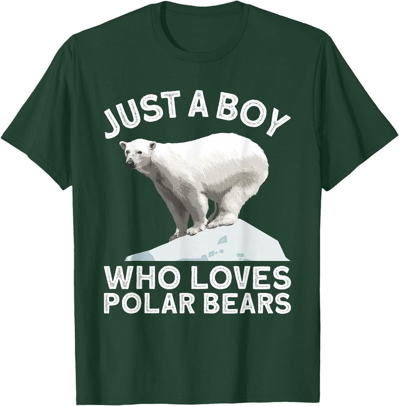 Polar Bear Gift Polar Bear Accessories & Stuff Cool Polar Bear For Boys Kids Polar Bear Lover Arctic Animal T-Shirt - Dark Green