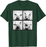 Piglet Farm Nature Photography Men Women Kids Happy Pig Face Portrait Hog Farmer Funny Farm Animal T-Shirt - Dark Green