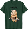 Hamster Muscle Training with Barbell Shrug Bar Fitness Gym T-Shirt - Dark Green