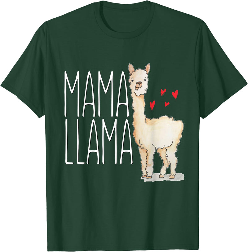 Llama Family Tees NYC Mama Llama Gift Funny Matching Family Tribe Mom Mommy Mum T-Shirt - Dark Green