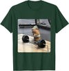 Hamster Deadlift Training Funny Cute Rat Weightlifting Meme T-Shirt - Dark Green