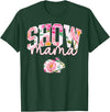 Stock Show Rabbit Mom Livestock County Bunny Mama Floral T-Shirt in Dark Green