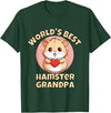 Cute World's Best Hamster Grandpa Grandfather T-Shirt - Dark Green