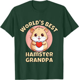 Cute World's Best Hamster Grandpa Grandfather T-Shirt - Dark Green