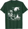 Camping Grizzly Bear Camping Bear Drinking Beer Hiking Nature Funny Grizzly Bear T-Shirt - Dark Green