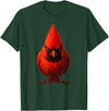I just really like animals Angry Cardinal Artwork Red Bird Nature Wildlife Graphic T-Shirt - Dark Green