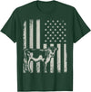American Bull Riding Cowboy 4th of July USA Flag Proud Patriotic Cattle Bull Cow Farmer Lover American Flag T-Shirt - Dark