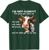Funny Cow I'm Not Clumsy The Floor Tee Shirt Cow I'm Not Clumsy The Floor Just Hates Me The Table T-Shirt - Dark Green