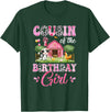Cow First Birthday Girl Family Cousin Of The Birthday Girl 1St Birthday Cow Farm Family T-Shirt - Dark Green