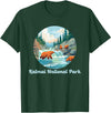Fun National Parks Alaska Katmai National Park Alaska Brooks Falls Salmon Bears T-Shirt - Dark Green