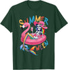 Summer Halloween Summerween Summerween Mermaid Skeleton Flamingo Summer Halloween Women T-Shirt - Dark Green