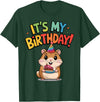 It's My Birthday Cute Hamster for Kid's Party Celebration T-Shirt - Dark Green