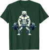 Fitness Polar Bear Gymer Bodybuilder Workout Gym Polar Bear Deadlift Weightlifting T-Shirt - Dark Green