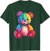 Cute Teddy Bear I Teddy Art I Kids Teddy Bear Colorful Teddy Bear T-Shirt - Dark Green