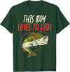BoredKoalas Fish Fishing Shirts Fisherman Gifts This Boy Loves To Fish Bass Fishing Family Matching Men Gift T-Shirt - Dark Green