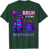gaming gamer Birthday Llama Pinata Family Apparel Bruh It’s My Birthday Funny Llama Pinata Bday boy Kids Party T-Shirt - Dark Green