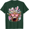 Easter Day Highland Cow t -shir t Easter Day Highland Cow T-Shirt - Dark Green
