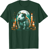 The Skeleton Animals Halloween Art Cool Guinea Pig Skeleton Halloween Christmas Birthday T-Shirt - Dark Green