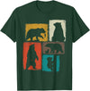 Bear Asymmetrical Collage Design Bear Vintage Collage Outdoorsman Wildlife Lover T-Shirt - Dark Green