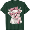 Cute Highlander Cow Lover Designs Scottish Highland Cow Eating Bubblegum T-Shirt - Dark Green