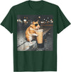 Hamster Drinking Iced Coffee Funny Animal Meme Men Women T-Shirt - Dark Green