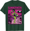 Summerween Halloween in July Spooky Summer Horror summerween Skeleton Beach Halloween Spooky Funny T-Shirt - Dark Green