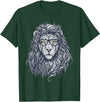 Wise Animal Cool Lion in Glasses Hipster Funny Nerd Humor T-Shirt - Dark Green