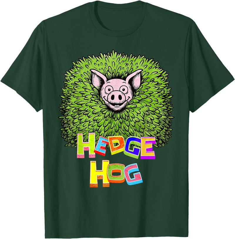 Wild Critter Lover Fun Farmer Combination Tees Hedge Hog Funny Hedgehog Pun Cute Animal How I Roll Pig Farm T-Shirt - Dark Green