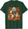 Halloween Pumpkin Ghost Autumn Leaves Graphic Cute Spooky Ghost Fall Halloween Coffee Latte Autumn Pumpkin T-Shirt - Dark