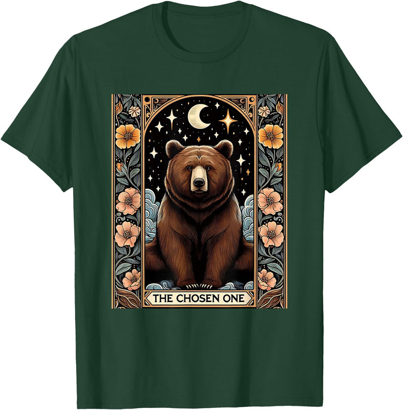 Funny I Choose the Bear Tarot Card Women Girls Trending T-Shirt - Dark Green