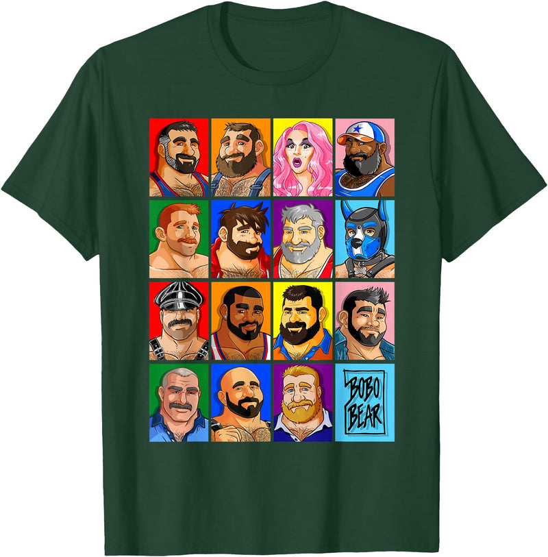 Bobo Bear Happy Pride T-Shirt - Dark Green