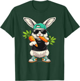Funny Easter Bunny with Carrot Rabbit Easter Boys Kids Men T-Shirt in Dark Green