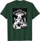 Hamster UFO | Funny Invasion Meme Alien Hamster UFO Selfie T-Shirt - Dark Green
