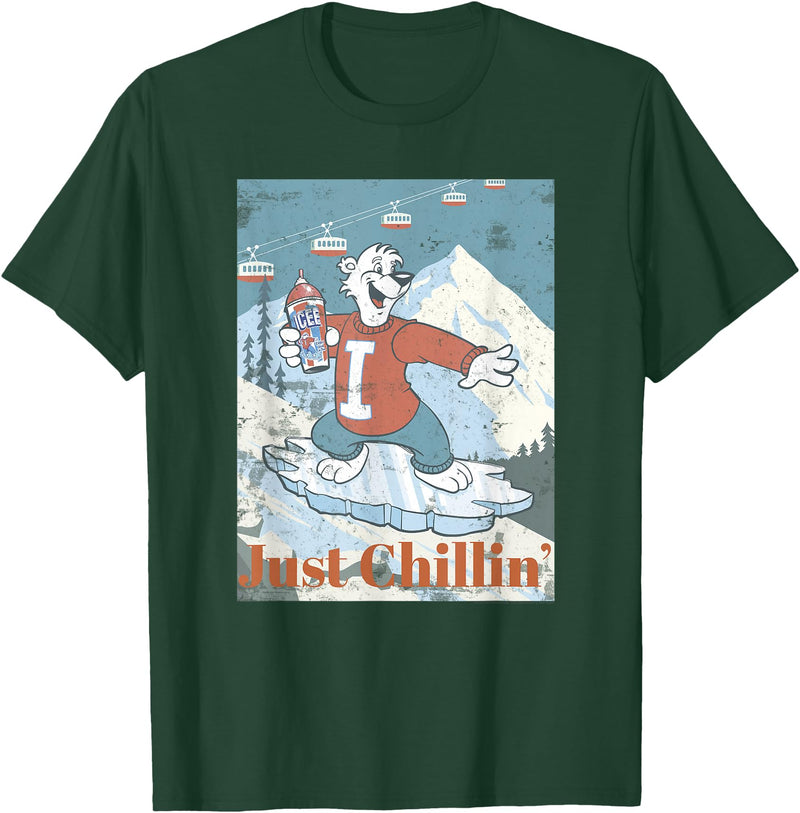 ICEE Bear Ice Boarding Just Chillin' T-Shirt - Dark Green