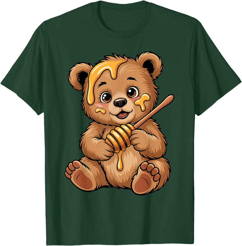 Funny bear design for kids men women Cute Bear Design for Bear Lover and Bear T-Shirt - Dark Green