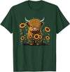 Scottish Highland Cow Cute Highland cattle Cow Funny Highland Cow T-Shirt - Dark Green