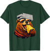 Retro Bear with Cheese for Boys Funny Animal humor Retro Bear Eating Cheese with a Grater Hat T-Shirt - Dark Green