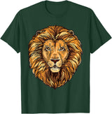 ROSS BOSS Majestic Lion Mane Detail Art T-Shirt - Dark Green