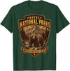 National Parks Conservation Co Protect National Parks Bear Vintage Arrowhead Badge Apparel T-Shirt - Dark Green