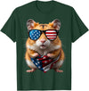 Hamster 4th Of July American Independence Day USA Patriotic T-Shirt - Dark Green