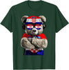 Croatia Flag Clothes Clothing for Men & Women Croatian Flag Bear Sunglasses Souvenirs Products Croatia T-Shirt - Dark Green