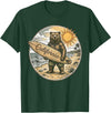 Retro Coastal Surf Bear Vintage Beach Apparel Vintage California Surf Bear Beach Retro Coastal Summer T-Shirt - Dark Green