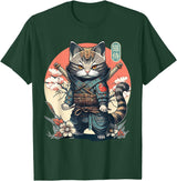 NINJA KITTEN WARRIORS Japanese Samurai Cat Tattoo, Kawaii Ninja Cat Women, Girls T-Shirt