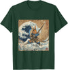 Bunny Rabbit Samurai Warrior Vintage Japanese Art Anime T-Shirt in Dark Green
