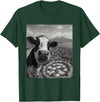 Wildfie – Selfies from Around the World Cow Pizza Selfie Funny Italy Meme Design T-Shirt - Dark Green