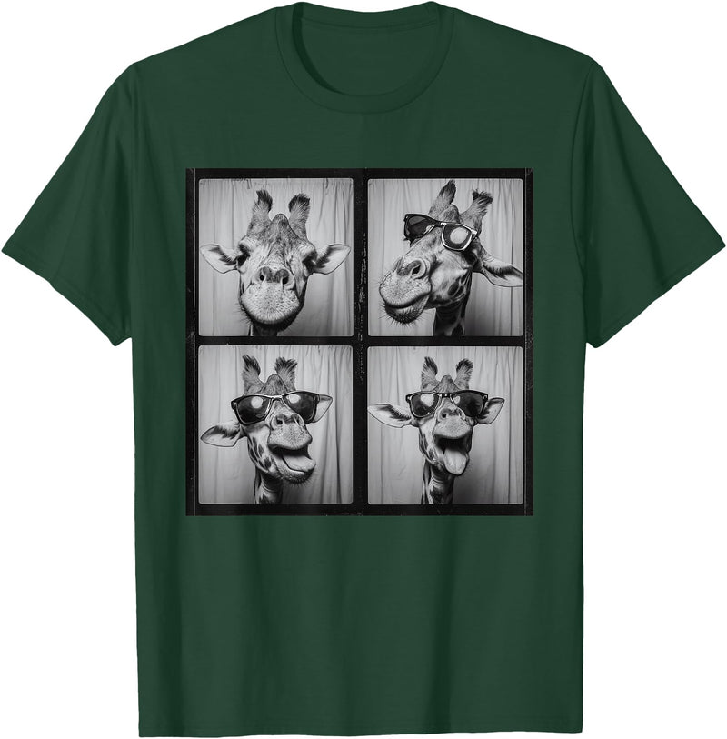 FunnyGiraffeCo. Funny Giraffe Sunglasses T-Shirt - Dark Green