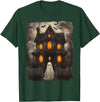Vintage Haunted House Ghost Halloween Costumes Vintage Ghost Haunted House Scary Halloween Costume Spooky T-Shirt - Dark
