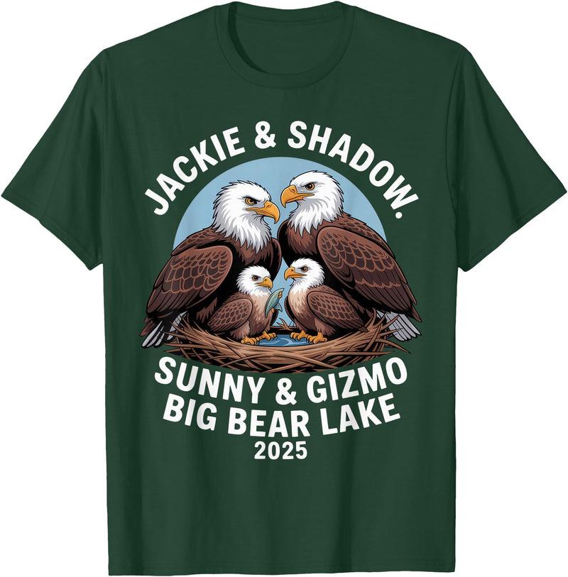 Nature Wildlife Art Prints Jackie & Shadow Sunny & Gizmo Big Bear Lake 2025 Eagle T-Shirt - Dark Green