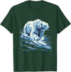 Sea Ocean Animal Art Polar Bear Ocean Sea Polar Bear Motif Marine Mammal Artwork T-Shirt - Dark Green